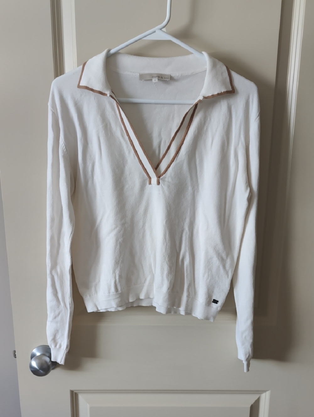 Monk & Lou Rochelle Longsleeve Polo -TAN